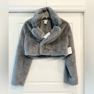 Song of Style Gray Faux Fur Jacket